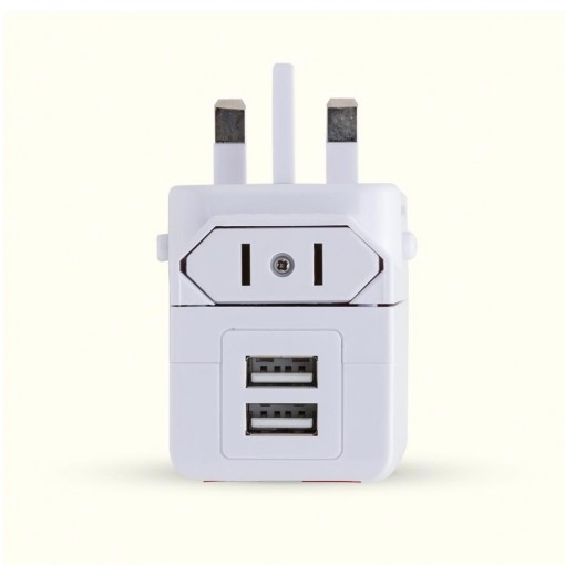 Adaptador de Tomada Universal Com USB Personalizado Para Brindes