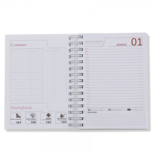 Agenda Permanente Wire-o Personalizada Para Brinde