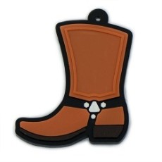 Chaveiro Emborrachado Bota Cowboy com Logo