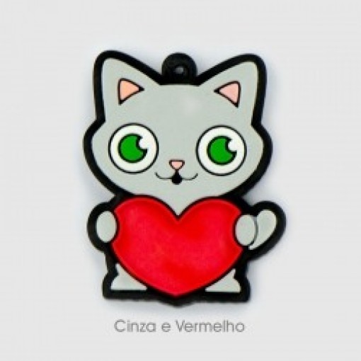 Chaveiro Emborrachado Gatinho com Logo