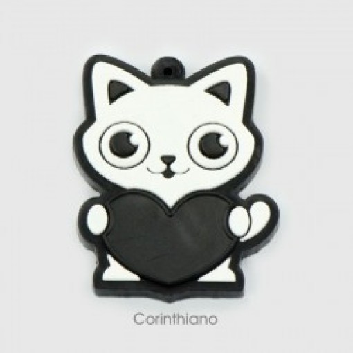 Chaveiro Emborrachado Gatinho com Logo