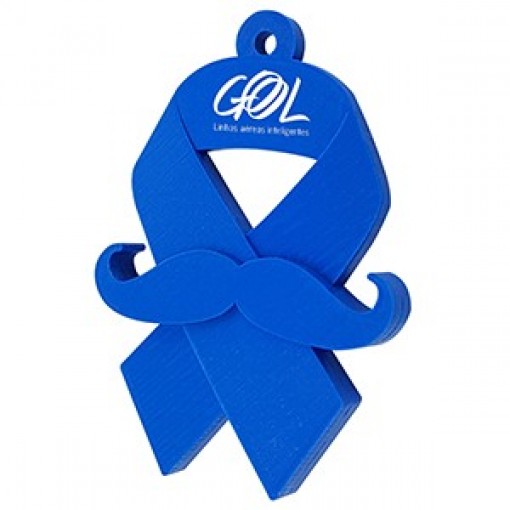 Chaveiro Emborrachado Novembro Azul com Logo