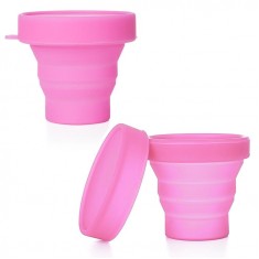 Copo Retrátil de Silicone Personalizado Para Outubro Rosa