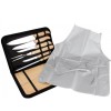 Kit Conjunto Para Churrasco em Bambu Com Avental