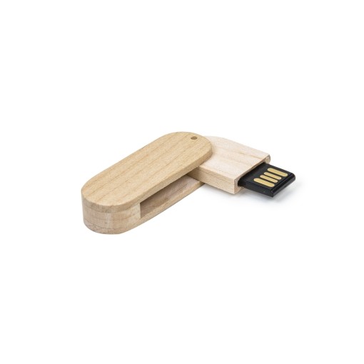 Pen Drive Giratório em Bambu Personalizado